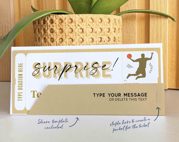 Basketball Game Ticket Template, Game Ticket Gift idea - Digital Download