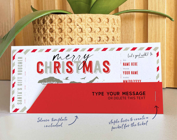 Zoo Trip Ticket Template, Surprise Zoo Trip Gift Voucher - Digital Download