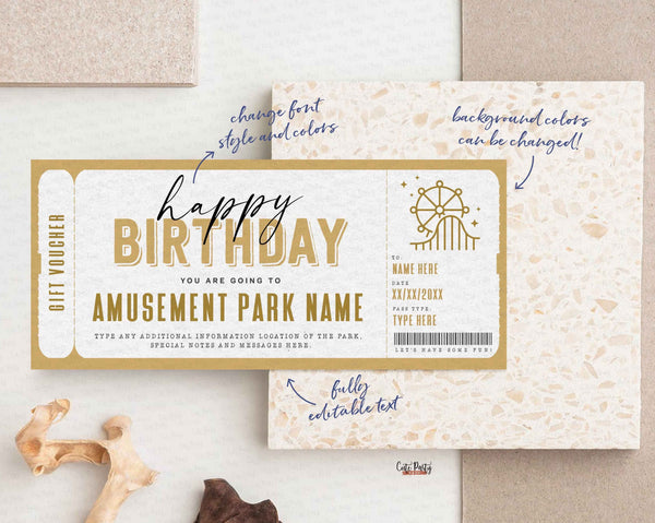 Disney Amusement Park Theme Park Ticket Gift - Digital Download