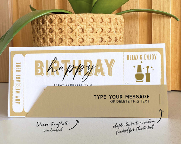 Manicure Pedicure Gift Voucher Template Mani Pedi Gift Ticket Coupon - Digital Download