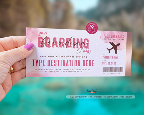 Editable Boarding Pass Surprise Fake Airline Ticket