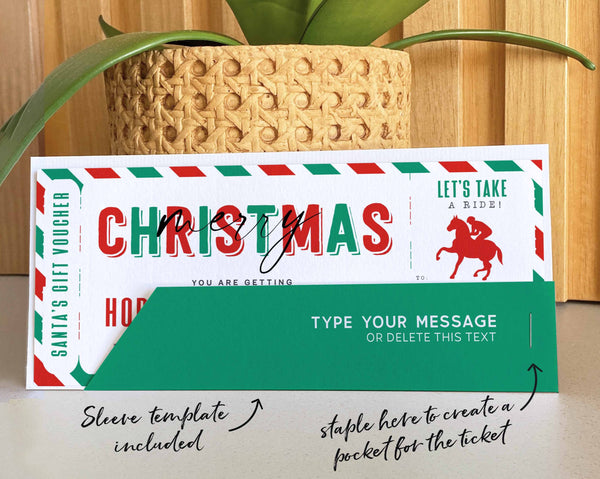 Horse Riding Lessons Gift Voucher template, Editable Christmas Gift Experience Horseback riding lessons Voucher certificate INSTANT DOWNLOAD