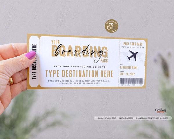 Editable Boarding Pass Surprise Fake Airline Ticket