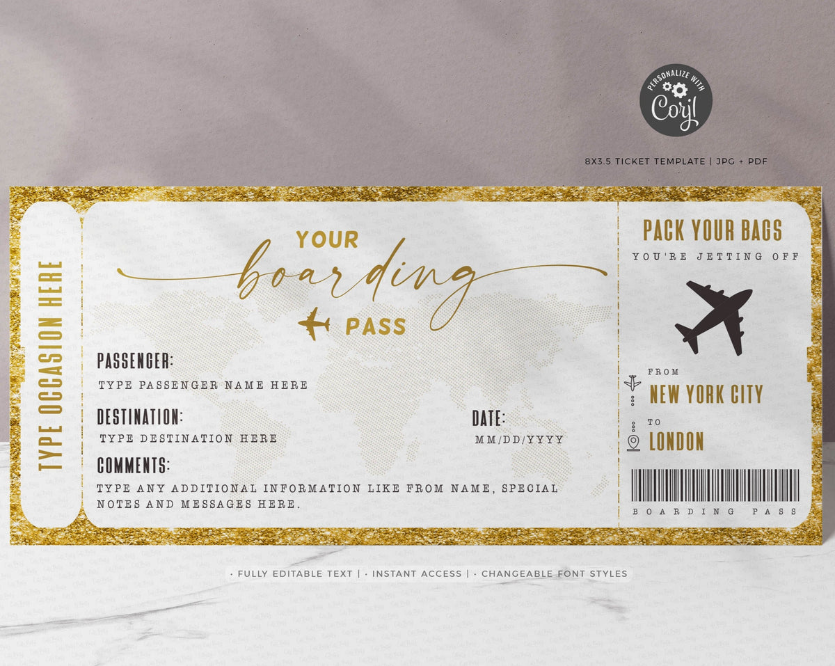 Fake Boarding Pass Template at tarlondonblog Blog