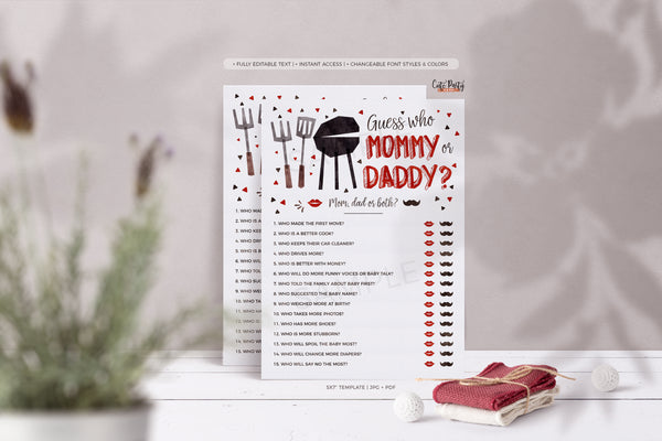 BBQ Baby Shower Party Signs - Digital Download