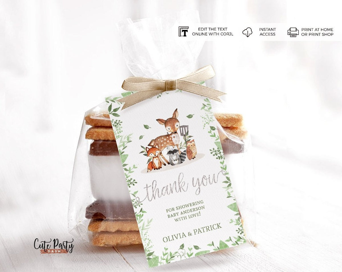 Woodland Baby Shower Favor Tags - Digital Download – Cute Party Dash woodland-baby-shower-favor-tags-digital-download-cute-party-dash