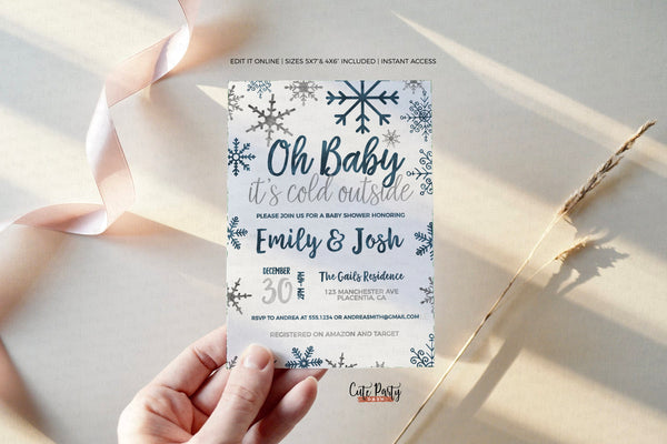 Baby It's Cold Outside Baby Shower Invitation kit - Digital Download