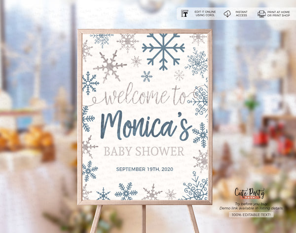 Baby It's Cold Outside Baby Shower Welcome Sign - Digital Download