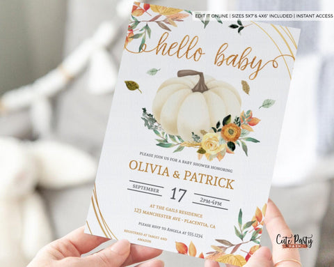 A Little Pumpkin is on The Way Baby Shower Invitation 