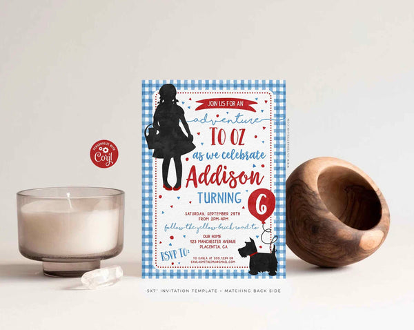 Wizard Of Oz party invitation, Printable Dorothy Birthday - Instant Download