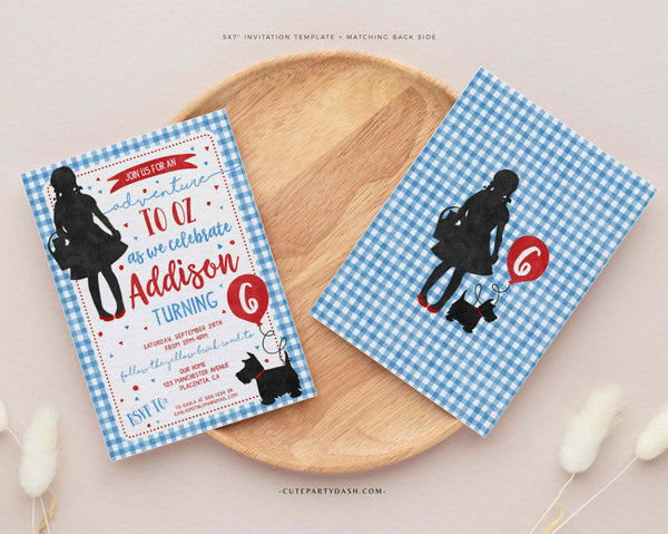 Wizard Of Oz party invitation, Printable Dorothy Birthday - Instant Download