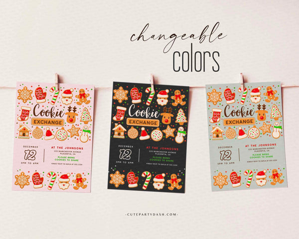 Christmas Cookie Exchange Invitation, Cookie Exchange Party Digital Invite by CutePartyDash.com