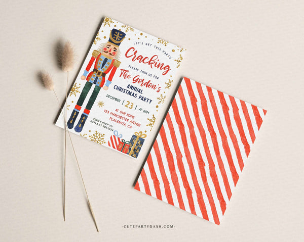 Editable Nutcracker Christmas Party Invitation - Digital Download