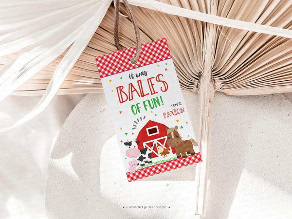 Red Barnyard Birthday Party Farm Photo Invitation - Instant Download