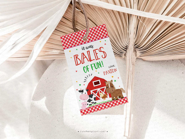 Red Barnyard Birthday Party Farm Invitation - Instant Download