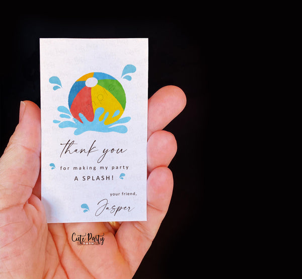 Pool Party Birthday Gift Tag - Digital Download