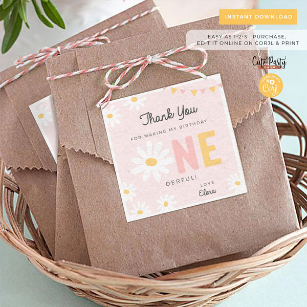 Daisy First Birthday Welcome Sign, Door Sign- Digital Download