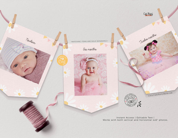 Daisy First Birthday Welcome Sign, Door Sign- Digital Download