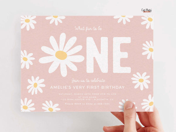 Daisy First Birthday Welcome Sign, Door Sign- Digital Download