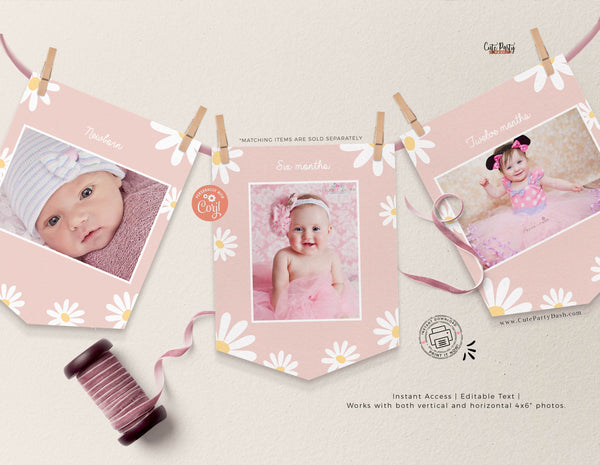 Daisy First Birthday Welcome Sign, Door Sign- Digital Download