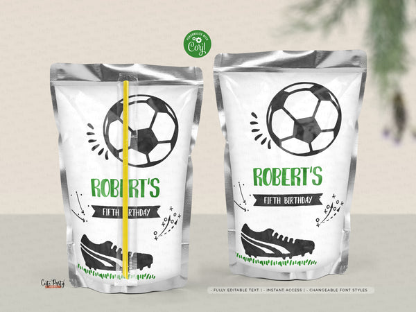 EDITABLE Soccer Birthday Party Ticket invitation- Instant Download