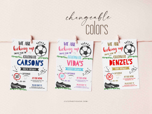 EDITABLE Soccer Birthday Party invitation- Instant Download