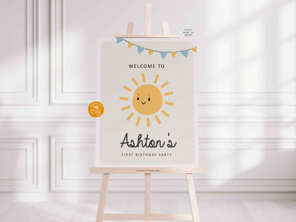 Boho Sun Little Sunshine welcome sign