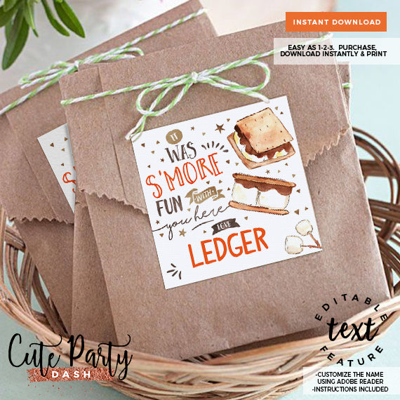 S'mores First Birthday Chalkboard Sign - Digital Download