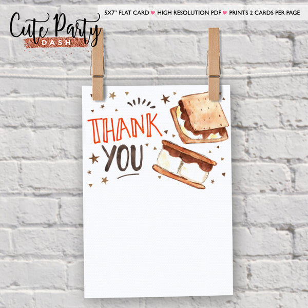 S'mores Birthday Party Printable Decorations - Digital Download