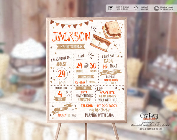 S'mores Birthday Party Invitation - Digital Download