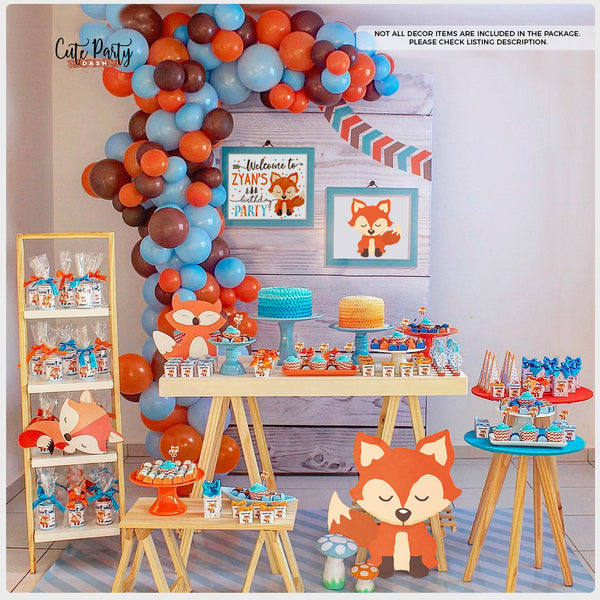 Fox Woodland First Birthday Time Capsule Card - Digital Download