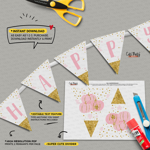 Our Little Pumpkin Birthday Girl Invitation - Digital Download