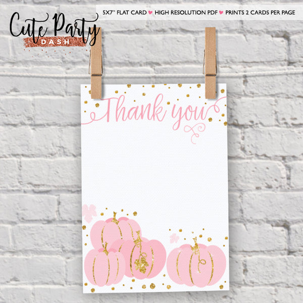 Little Pumpkin Gold Pink Birthday Party Sign - Instant Download