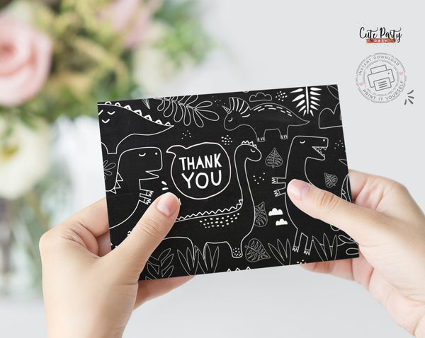 Dinosaur Birthday Party Thank you cards printable - Digital Download