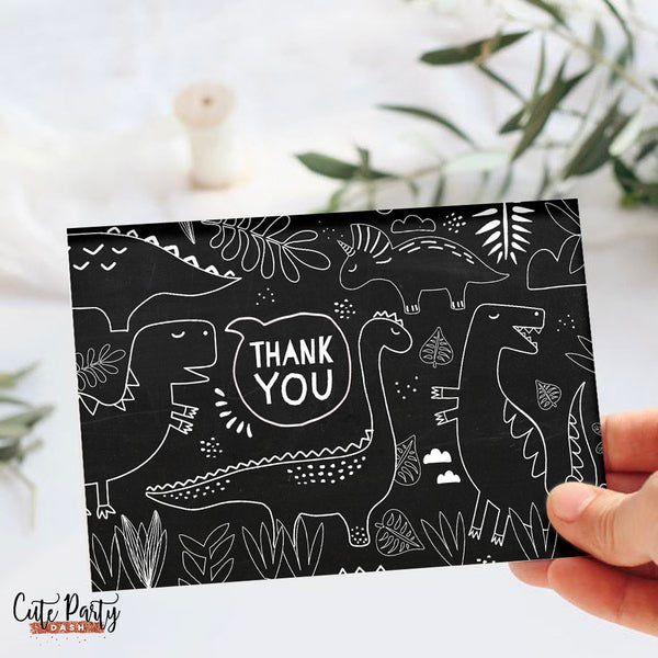 Dinosaur Birthday Party Thank you cards printable - Digital Download