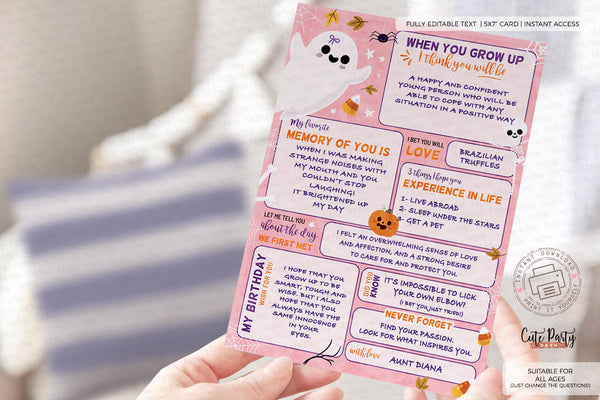 Halloween Birthday Girl Pink Invitation - Digital Download
