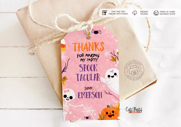 Halloween Birthday Girl Pink Invitation - Digital Download