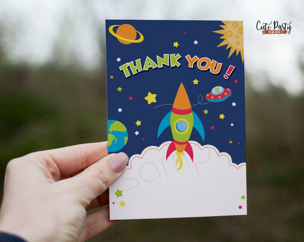 Space Birthday Party Invitations - Digital Download