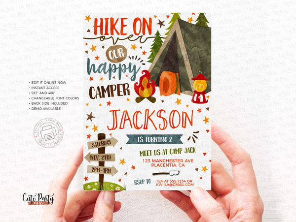 Camping Party Directional Arrow Signs - Digital Download