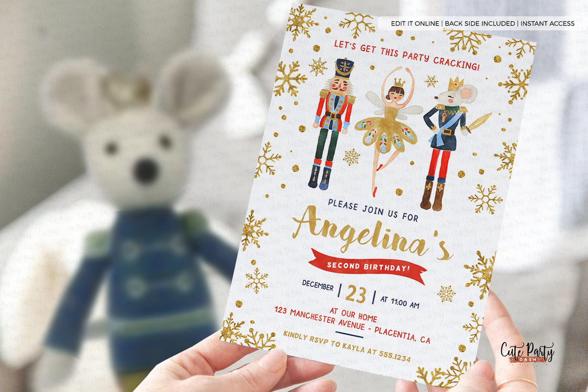 Nutcracker Birthday Party Invitations Cute Party Dash
