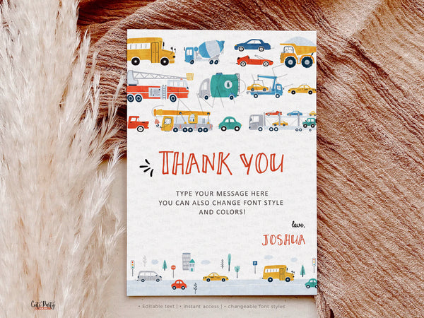 City Transportation Birthday invitation - Digital Download