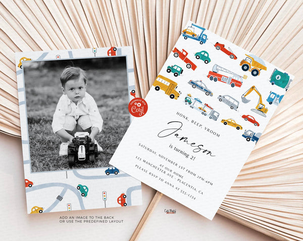 City Transportation Birthday invitation