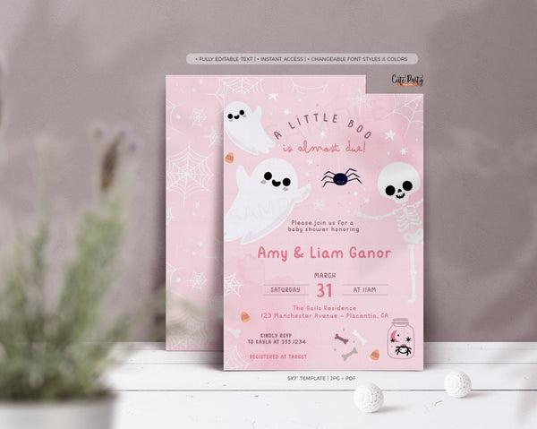 Little Boo Unique Halloween Baby Sprinkle Invitation