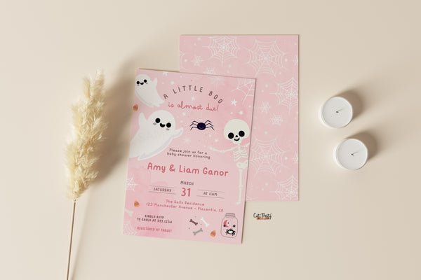 Little Boo Unique Halloween Baby Sprinkle Invitation - Digital Download