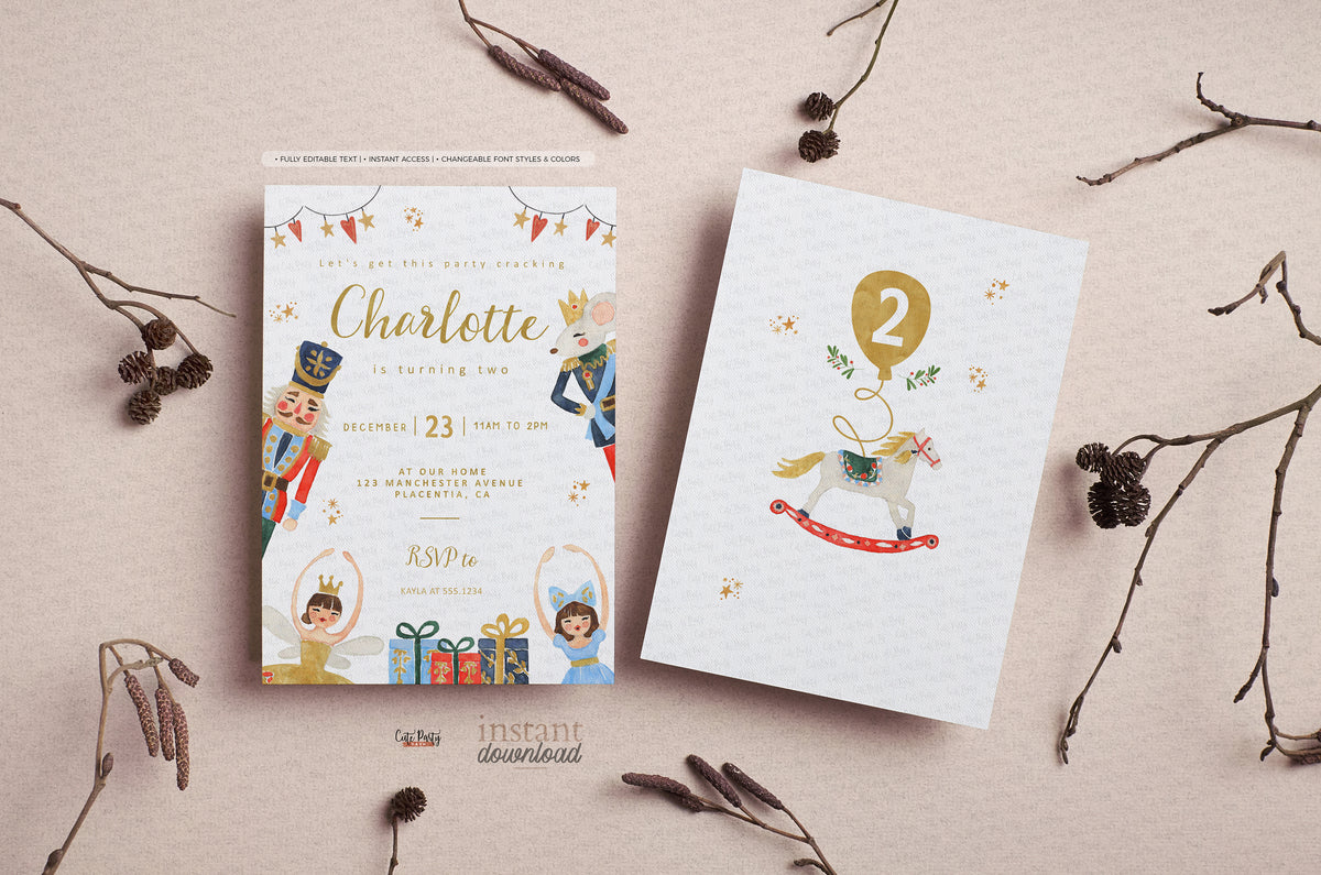 Nutcracker Birthday Party Invitations Cute Party Dash