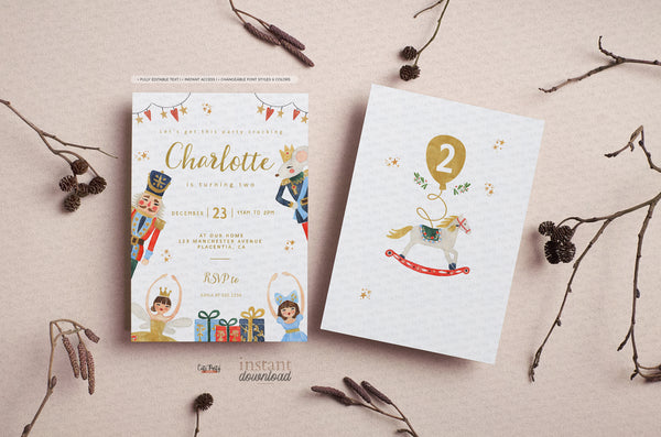 Nutcracker birthday Party invitation - Digital Download