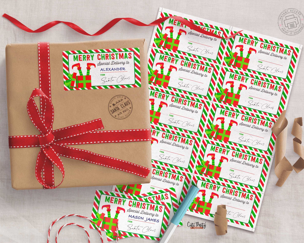 Elf Gift Tags Christmas Tags for Gift Wrapping 