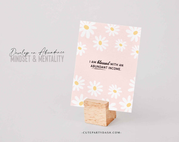 62 Money Abundance Daily Affirmation Cards, Printable Manifest Wealth Positive Affirmation Cards Deck - Instant Download
