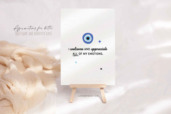 62 Self-Care Daily Affirmation Cards, Printable Positive Mental Health Affirmation Cards Deck - Instant Download