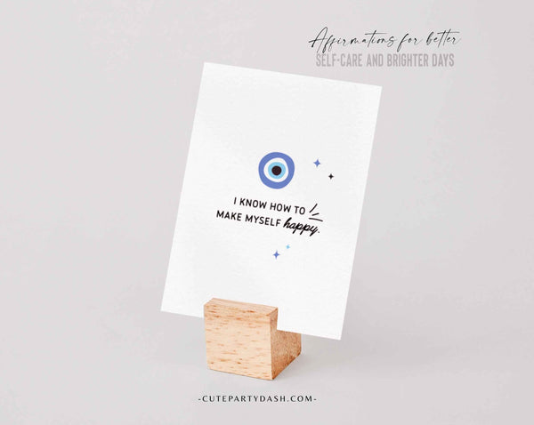 62 Self-Care Daily Affirmation Cards, Printable Positive Mental Health Affirmation Cards Deck - Instant Download